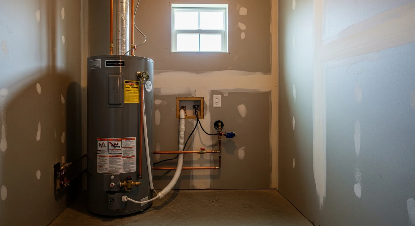Water heater installation in a residential home